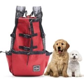 Woolala Light Weight Pet Carrier Backpack for Small and Medium Dogs, Red, L