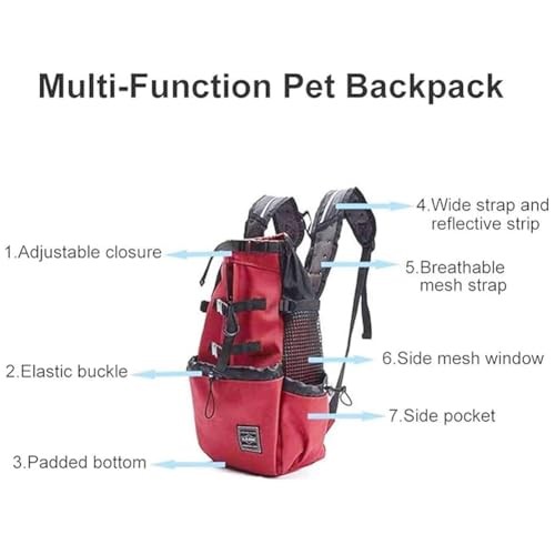 Woolala Lightweight Pet Carrier Backpack for Small and Medium Dogs, Red, XL-3