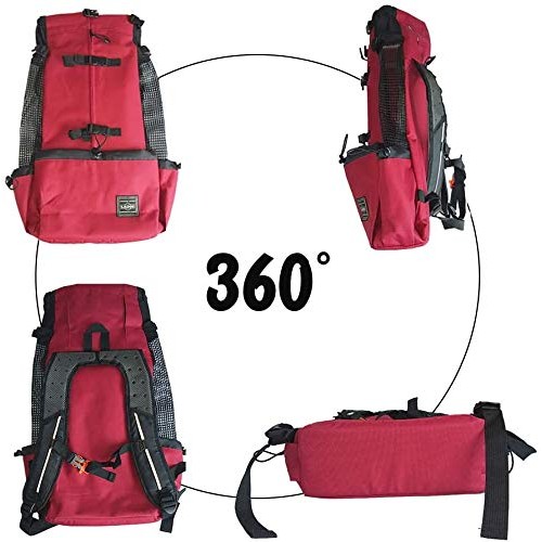 Woolala Lightweight Pet Carrier Backpack for Small and Medium Dogs, Red, XL-4