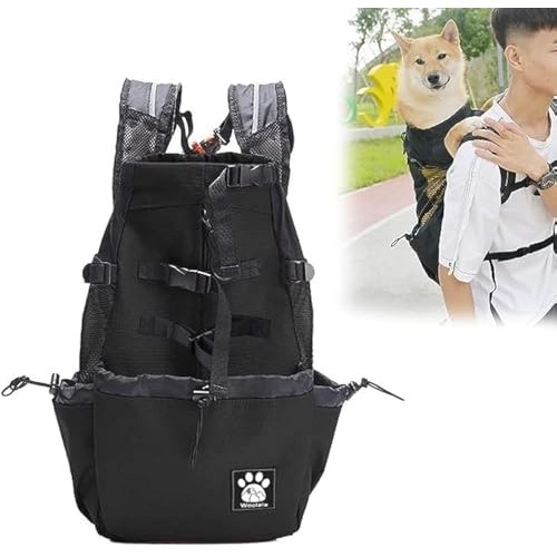 Woolala Lightweight Pet Carrier Backpack for Small and Medium Dogs, Upgraded Black, Size S