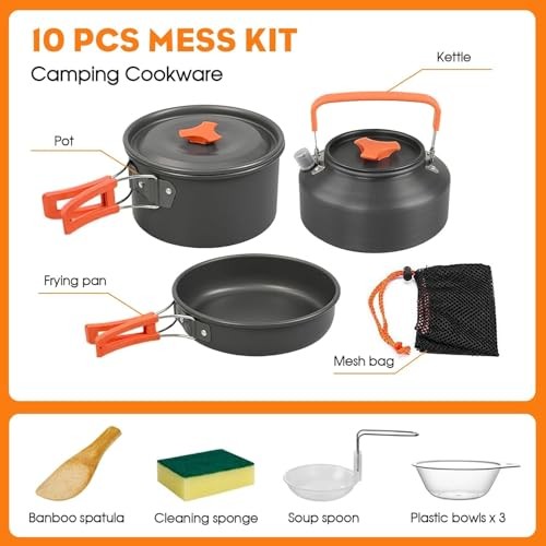 Yeqqzq Camping Cookware Set for 2 to 3 People-1