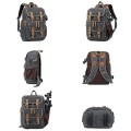 YuanWen Grey DSLR Camera Canvas Backpack with Front Access, Large Capacity