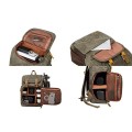 YuanWen DSLR camera canvas backpack, large capacity, front-open, green