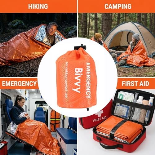 YUFFQOPC 4 Pack Emergency Sleeping Bags, Emergency Bivvy Bags-6