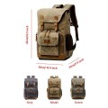 YUHAN Canvas Camera Backpack, Large Capacity Front-Open DSLR Bag, Gray