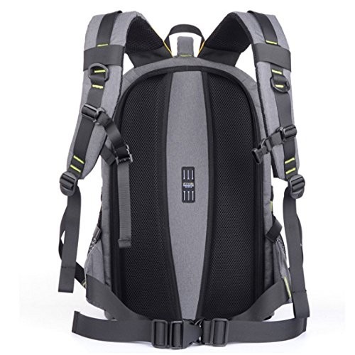 YUHAN Grey Oxford Large Capacity Multi-function Camera Backpack with Padded Insert-4