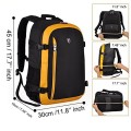 YUHAN Oxford large-capacity multi-function camera backpack with inner padding and rain cover, Black + Yellow
