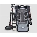 YUHAN Oxford large-capacity multi-function camera backpack with inner padding and rain cover, Black + Yellow