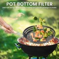 ZEJEXXB 12-inch BBQ Folding Grill Pan with Holes, Non-stick Skillet with Wooden Removable Handle