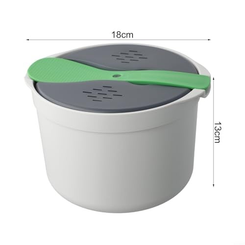 Zilimontt Microwave Rice Cooker Steamer with Strainer, Portable PP Pot, Green-8