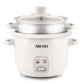 Aroma Rice Cooker, 2-Cup Uncooked / 4-Cup Cooked, 1 Qt, White, ARC-302-1NG