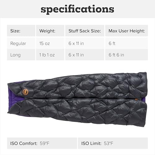 Big Agnes Fly Creek UL 50 Degree Zip Quilt, Long-7