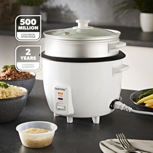 GEEPAS 1L Rice Cooker & Steamer, 400W with Keep Warm Function-1