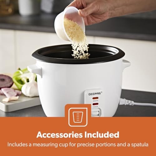 GEEPAS 1L Rice Cooker & Steamer, 400W with Keep Warm Function-2