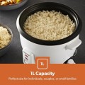 GEEPAS 1L Rice Cooker & Steamer, 400W with Keep Warm Function