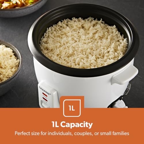 GEEPAS 1L Rice Cooker & Steamer, 400W with Keep Warm Function-3