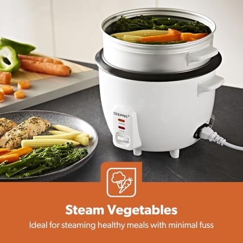 GEEPAS 1L Rice Cooker & Steamer, 400W with Keep Warm Function-4