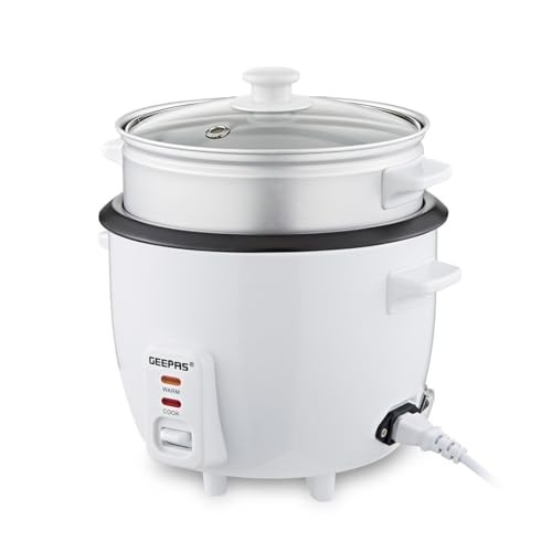 GEEPAS 1L Rice Cooker & Steamer, 400W with Keep Warm Function