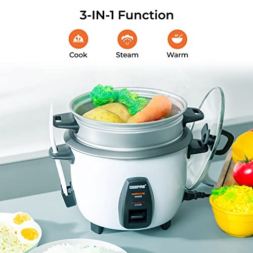 GEEPAS 450W Rice Cooker & Steamer, 1L, with Keep Warm Function-3