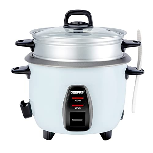 GEEPAS 450W Rice Cooker & Steamer, 1L, with Keep Warm Function