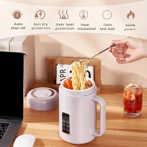 Generic Purple Mini Rice Cooker, 1L Multi-Function Travel Stew Pot-2