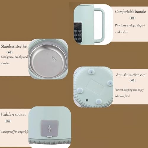 Generic Purple Mini Rice Cooker, 1L Multi-Function Travel Stew Pot-6