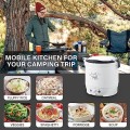OSBA 12V Car Rice Cooker 1L with Steamer, White