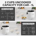 OSBA 12V Car Rice Cooker 1L with Steamer, White