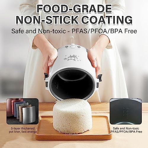 OSBA 12V Car Rice Cooker 1L with Steamer, White-4