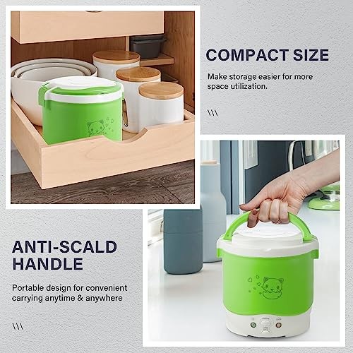 OSBA 1L Mini Car Rice Cooker, 12V Travel Cooker, Green-7