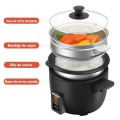 Mihoho 1L Electric Rice Cooker with Glass Lid, Black A