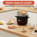 Mihoho 1L Electric Rice Cooker with Glass Lid, Black A