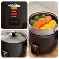 Mihoho 1L Electric Rice Cooker with Glass Lid, Black A